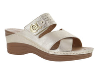 Sandalias Confort Mas Descanso Color Oro para Mujer