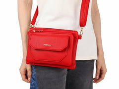 Bolsa de Hombro Unibella Roja para Mujer