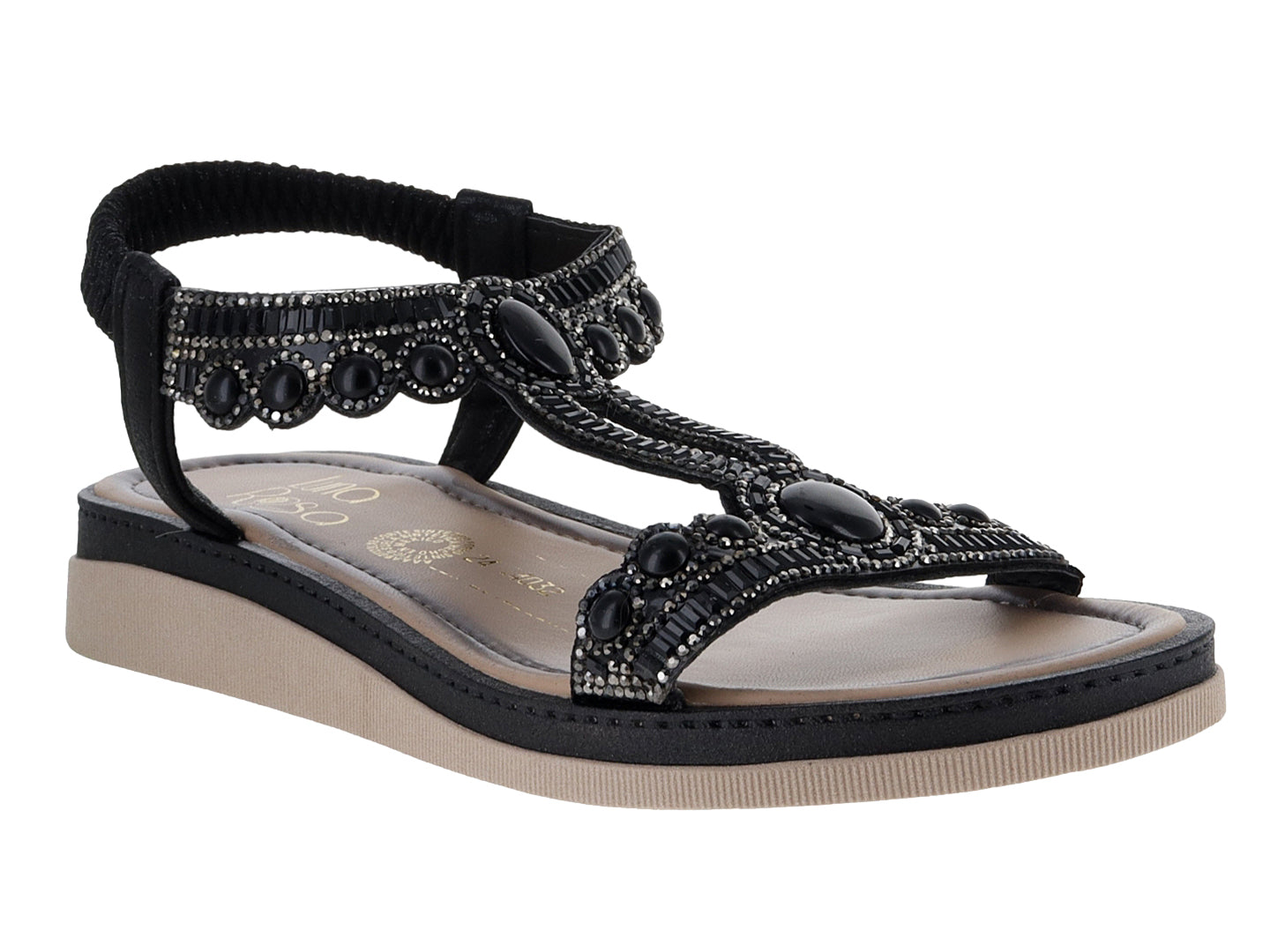 Sandalias Luna Rosa Negro para Mujer