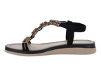 Sandalias Luna Rosa Negro para Mujer