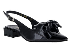 Zapatillas de Tacón Luna Rosa Negro Charol para Mujer
