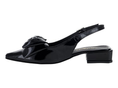 Zapatillas de Tacón Luna Rosa Negro Charol para Mujer