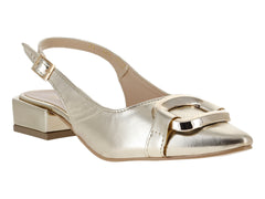 Tacones Luna Rosa Charol Oro Inglés para Mujer