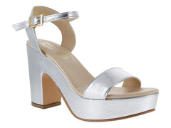Sandalias de Tacón Luna Rosa Plata para Mujer