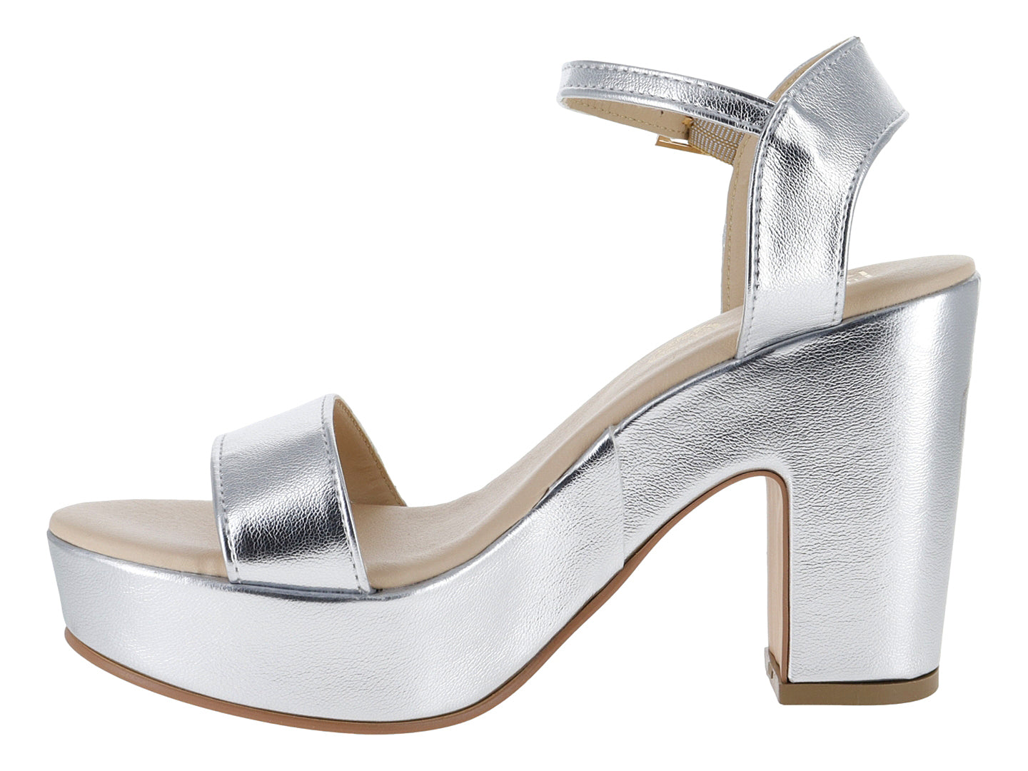 Sandalias de Tacón Luna Rosa Plata para Mujer