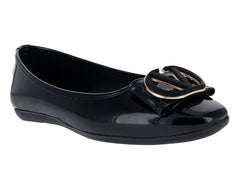 Zapatos Flats Luna Rosa Negro de Charol para Mujer