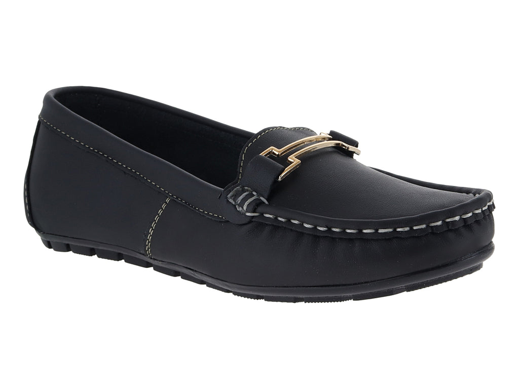Mocasines Luna Rosa Piel Negro para Mujer