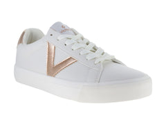 Tenis Victoria Blanco y Oro Rosa para Mujer