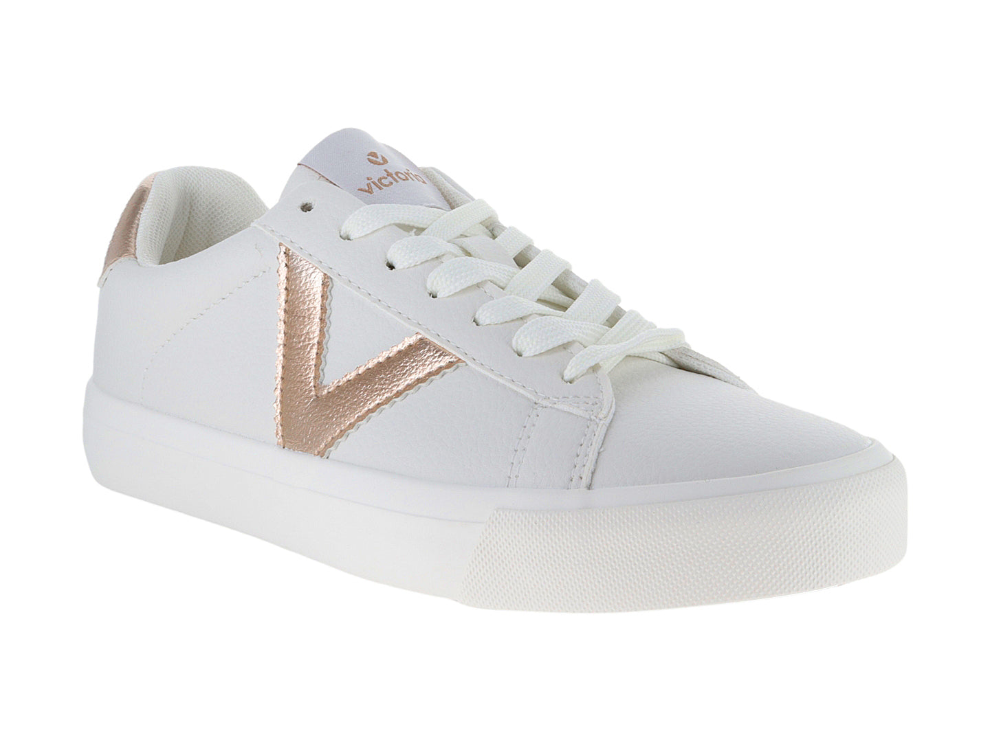 Tenis Victoria Blanco y Oro Rosa para Mujer