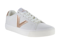 Tenis Victoria Blanco y Oro Rosa para Mujer