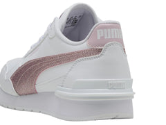 Tenis PUMA ST Runner V4 SL Glitter Blanco y Rosa para Niña