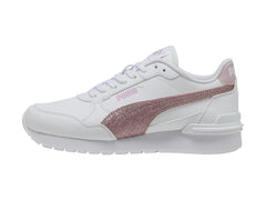 Tenis PUMA ST Runner V4 SL Glitter Blanco y Rosa para Niña