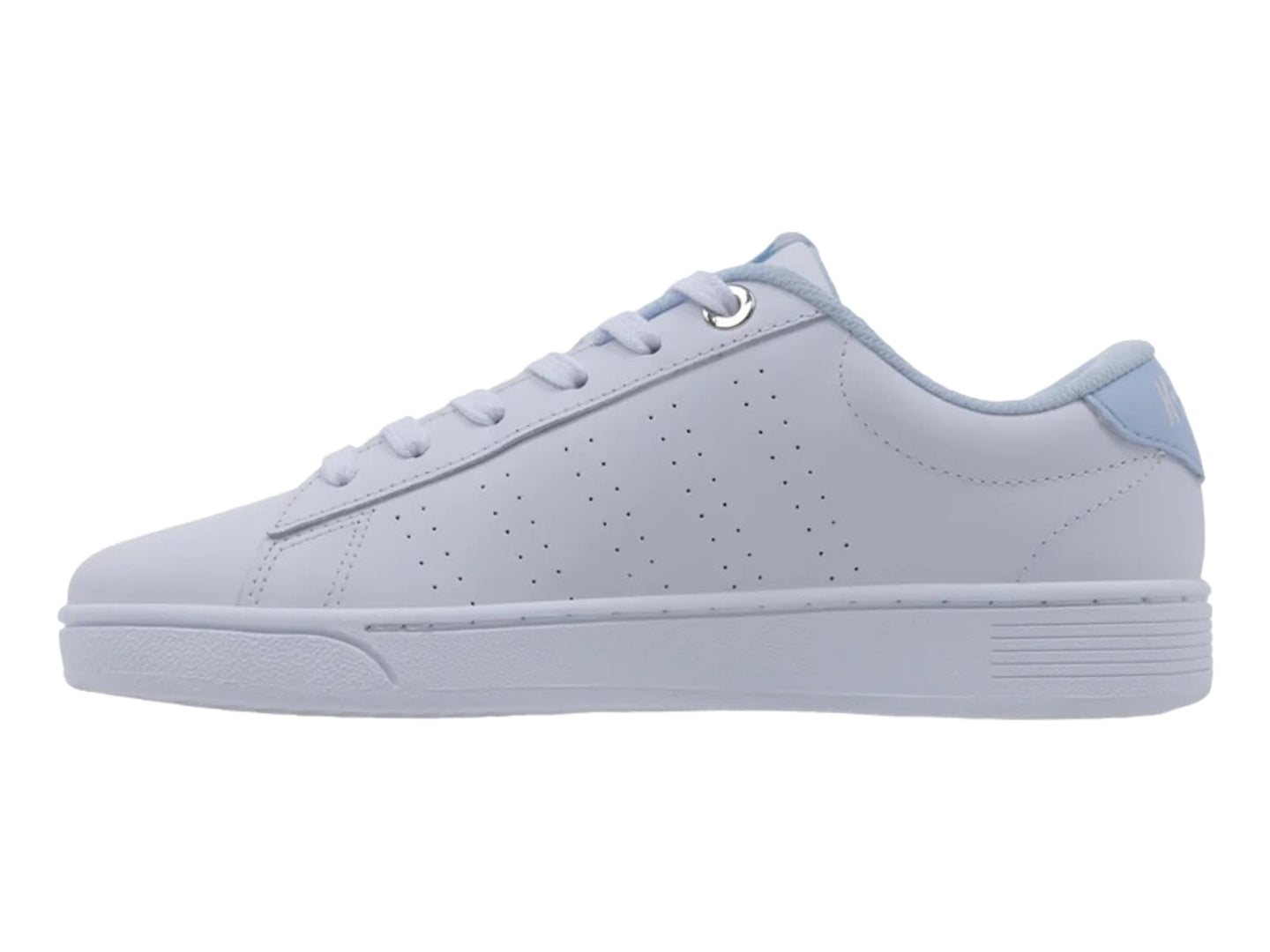 Tenis K-Swiss Court Blanco con Azul para Mujer