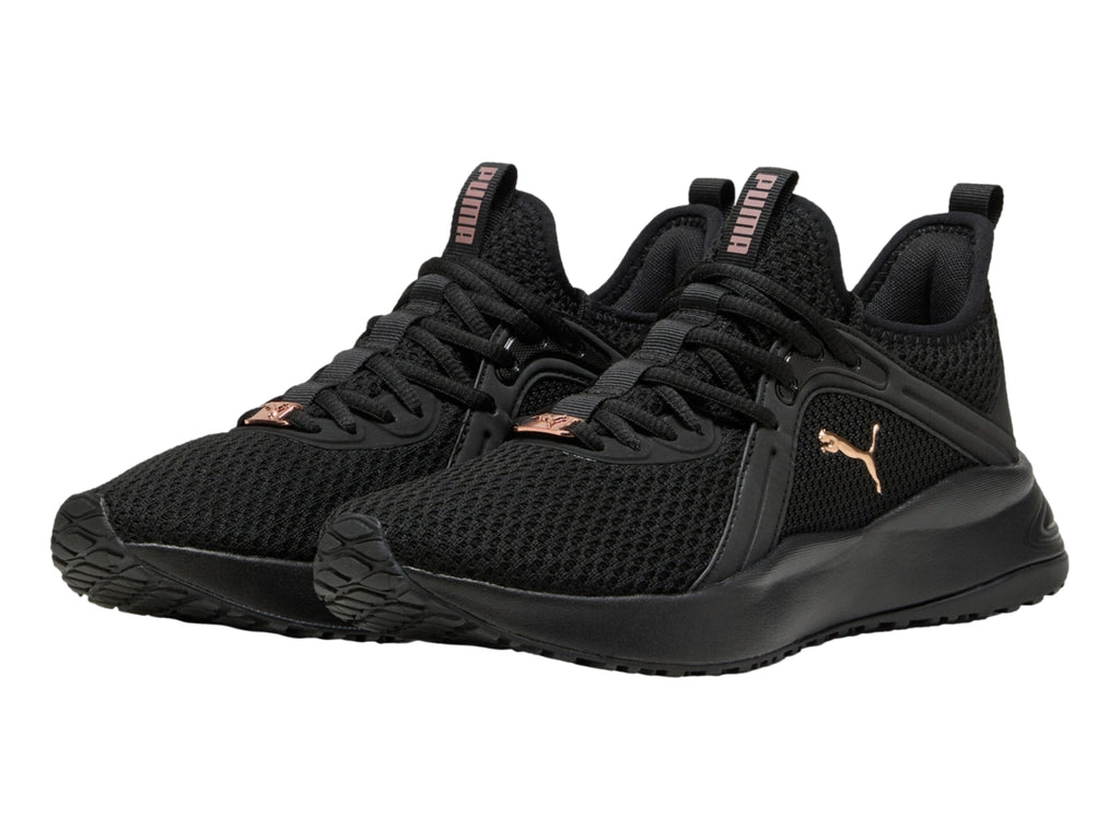 Tenis Puma Softride Karma Negro y Oro Rosa para Mujer
