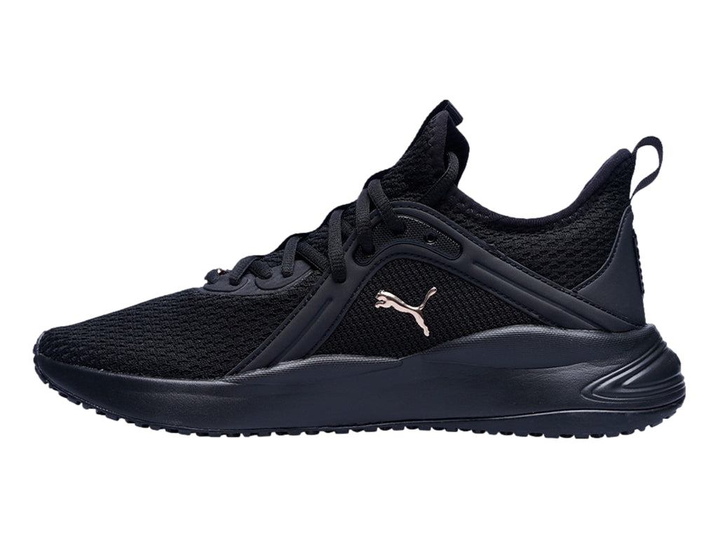 Tenis Puma Softride Karma Negro y Oro Rosa para Mujer