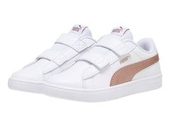 Tenis PUMA Rickie Classic V Blanco y Oro Rosa para Niña
