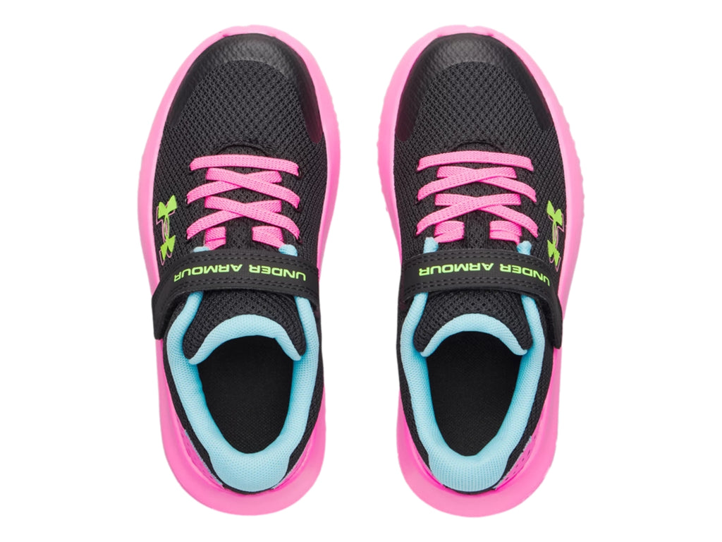 Tenis Under Armour GPS Surge 4 AC Negro y Rosa para Niña