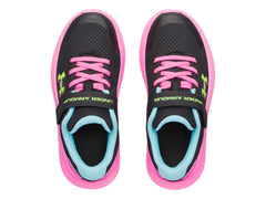Tenis Under Armour GPS Surge 4 AC Negro y Rosa para Niña