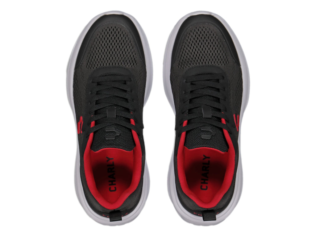Tenis Charly Road Casual Negro con Rojo para Hombre