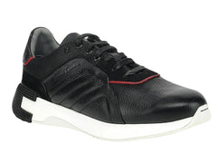 Tenis Cuadra de Piel y Ante Negro para Hombre
