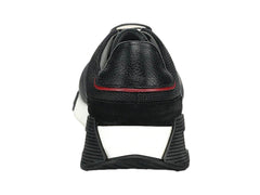 Tenis Cuadra de Piel y Ante Negro para Hombre